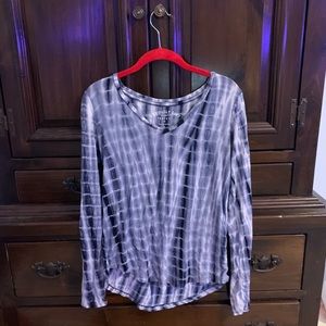 Dark blue tye dye long sleeve top